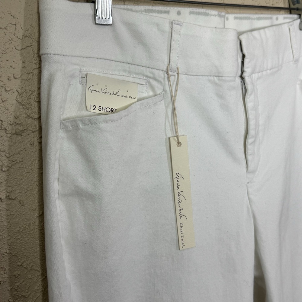 Gloria Vanderbilt‎ Charlene Women's White Stretch Pants 5 design Pockets Size 12 - Picture 2 of 14